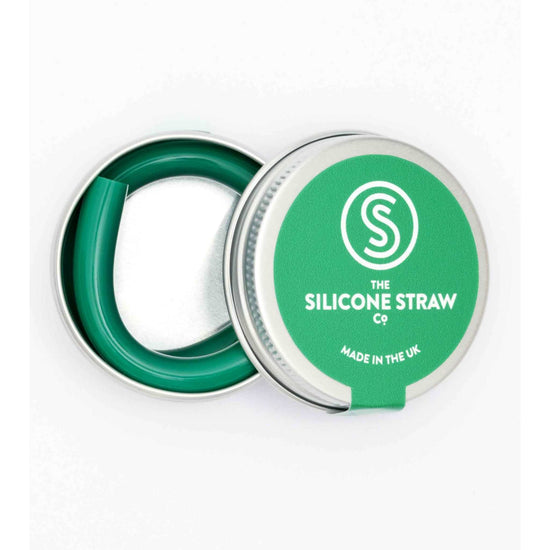 The Silicone Straw Co. Drinking Straws & Stirrers Green Reusable Silicone Straw in Travel Tin - The Silicone Straw Co.