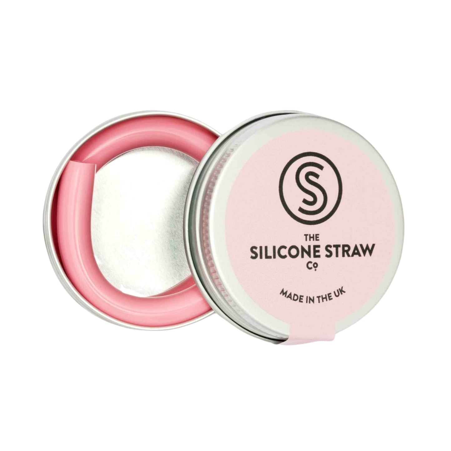 The Silicone Straw Co. Drinking Straws & Stirrers Light Pink Reusable Silicone Straw in Travel Tin - The Silicone Straw Co.