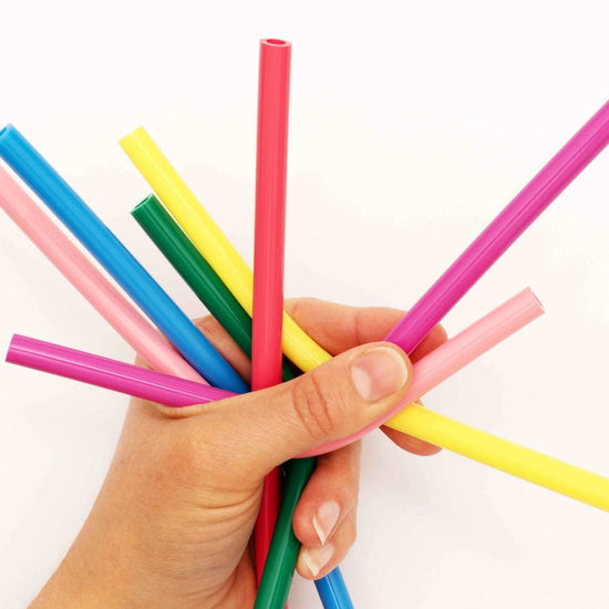 The Silicone Straw Co. Drinking Straws & Stirrers Reusable Silicone Straws - Pack of 8 with Cleaning Brush - The Silicone Straw Co.