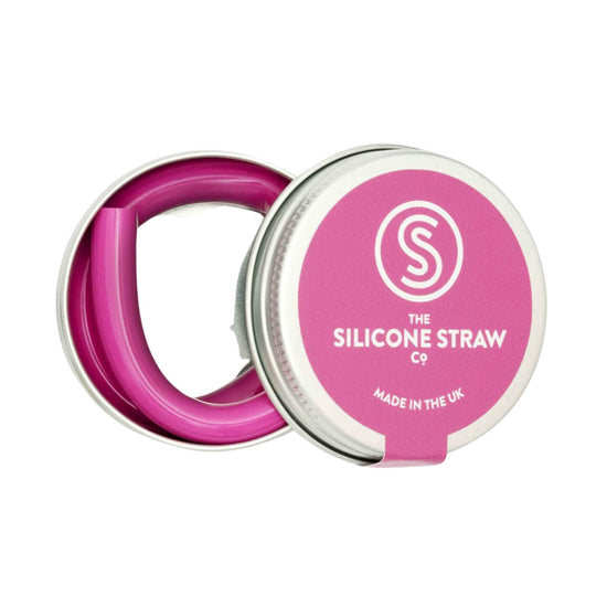 The Silicone Straw Co. Drinking Straws & Stirrers Violet Reusable Silicone Straw in Travel Tin - The Silicone Straw Co.