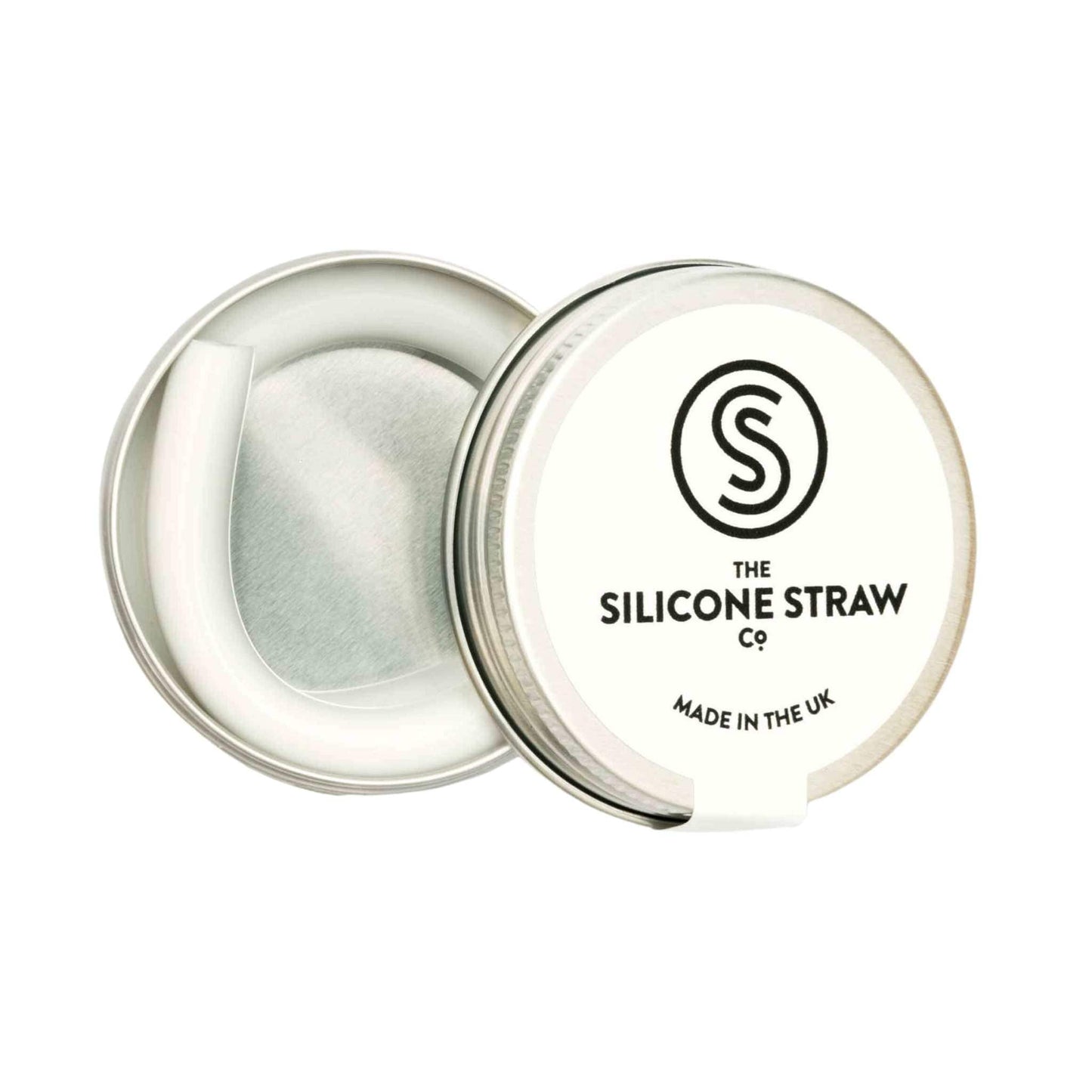 The Silicone Straw Co. Drinking Straws & Stirrers White Reusable Silicone Straw in Travel Tin - The Silicone Straw Co.