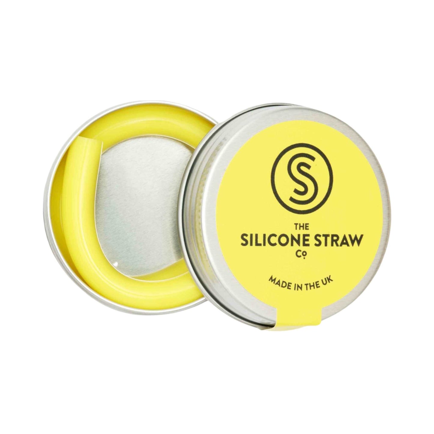 The Silicone Straw Co. Drinking Straws & Stirrers Yellow Reusable Silicone Straw in Travel Tin - The Silicone Straw Co.