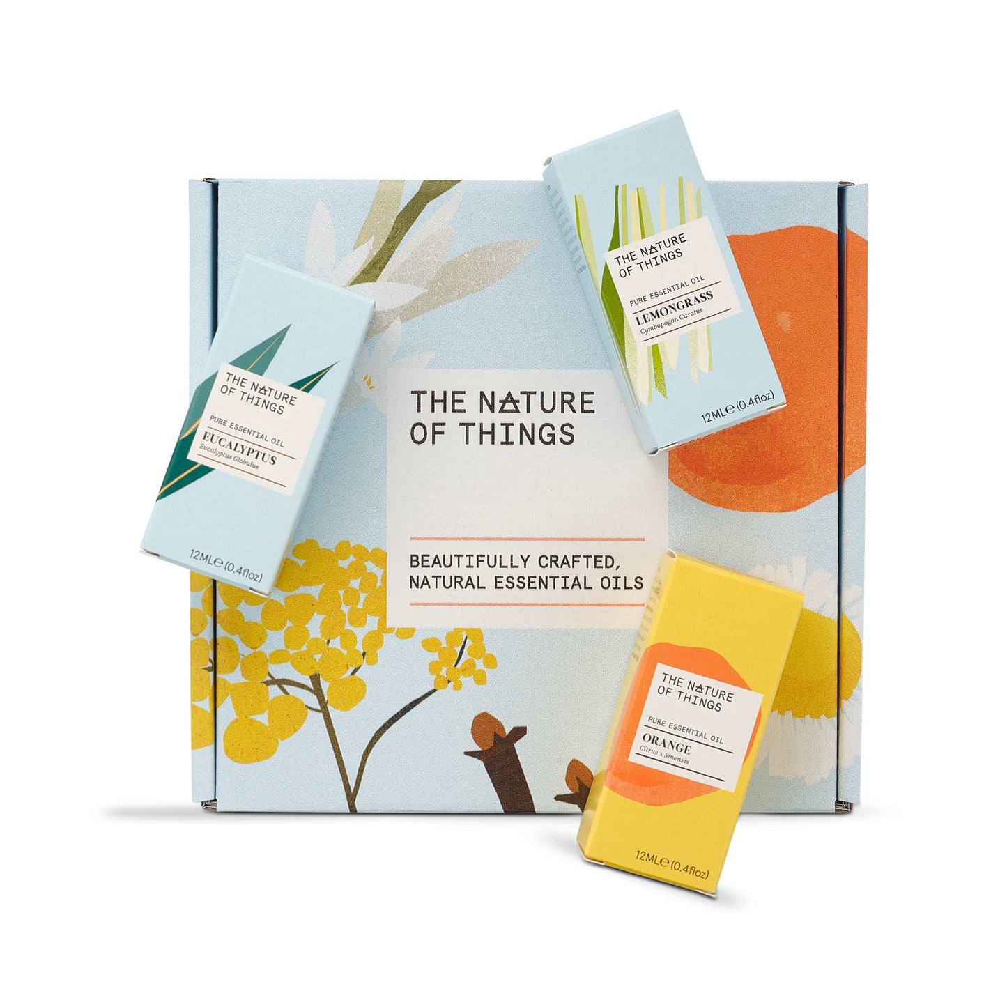 The Nature of Things Essential Oil Freshen Up Essential Oil Gift Set - Lemongrass, Orange & Eucalyptus - The Nature of Things