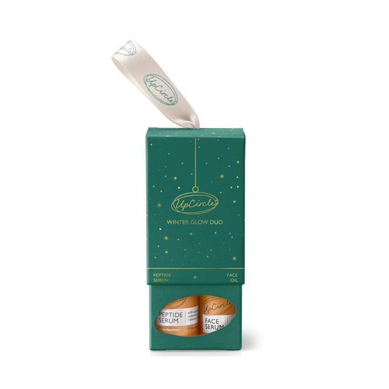 Upcircle Beauty Facial Oil Winter Glow Bauble Gift Set - Peptide Serum + Organic Face Oil - UpCircle