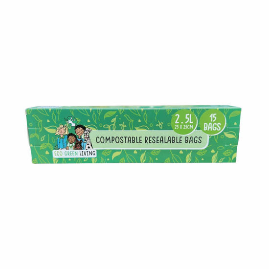 Eco Green Living Food Wrap Large 2.5 Litre 6 Litre Certified Compostable Caddy Bags - 1 Roll of 30 Bags