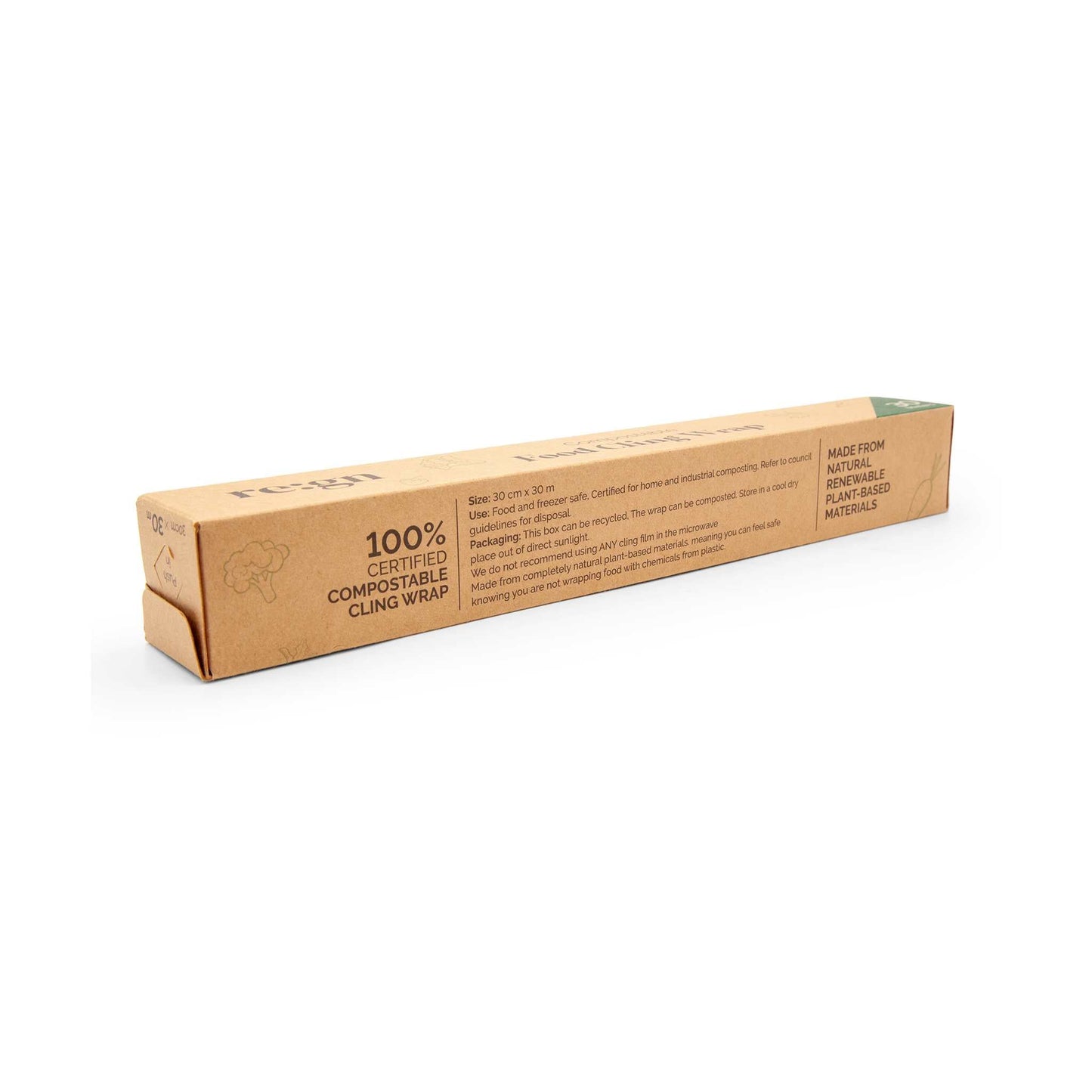 Re:gn Food Wrap Re:gn – Compostable Food Cling Wrap – Plant-Based & Plastic-Free – 30m