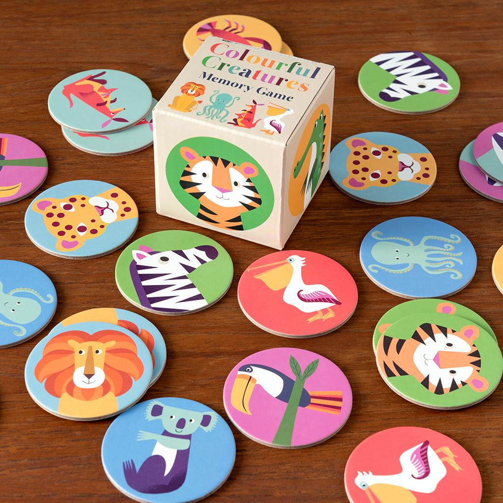 Rex Games Memory Game - 12 Pairs - Colourful Creatures - Rex London