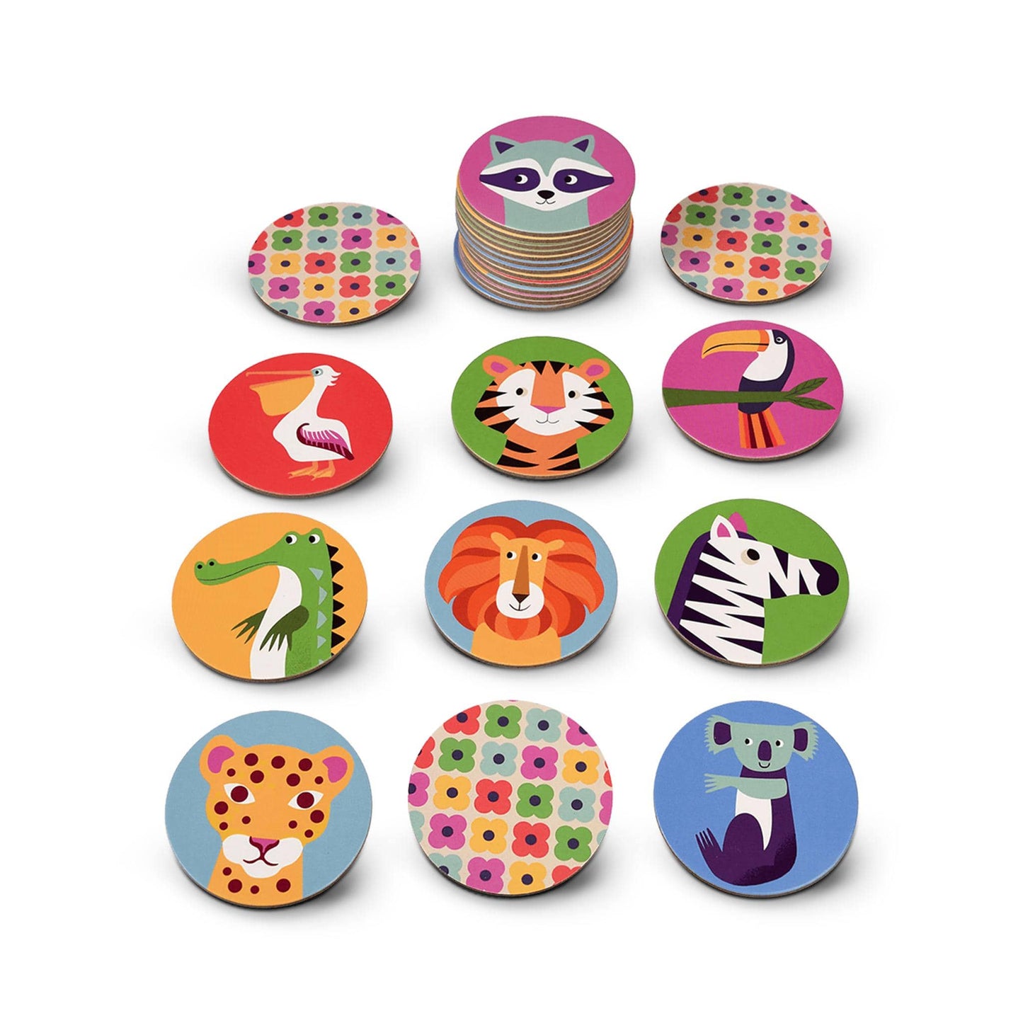 Rex Games Memory Game - 12 Pairs - Colourful Creatures - Rex London
