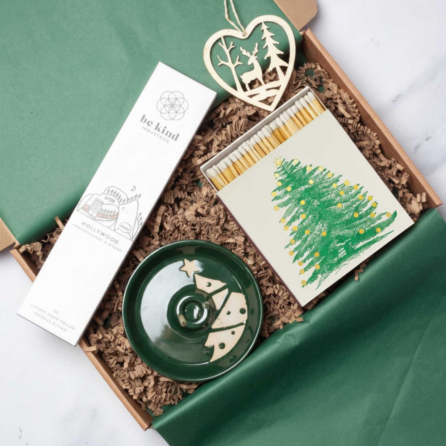 Faerly Gift Box Christmas Tree The Scent of Christmas Gift Box - Festive Incense & Home Fragrance Gift Box – Be Kind Incense, Ceramic Incense Holder & Luxury Matches