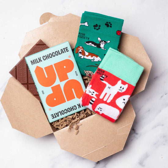 Faerly Gift Box Put Your Feet Up - Socks & Chocolate Gift Box