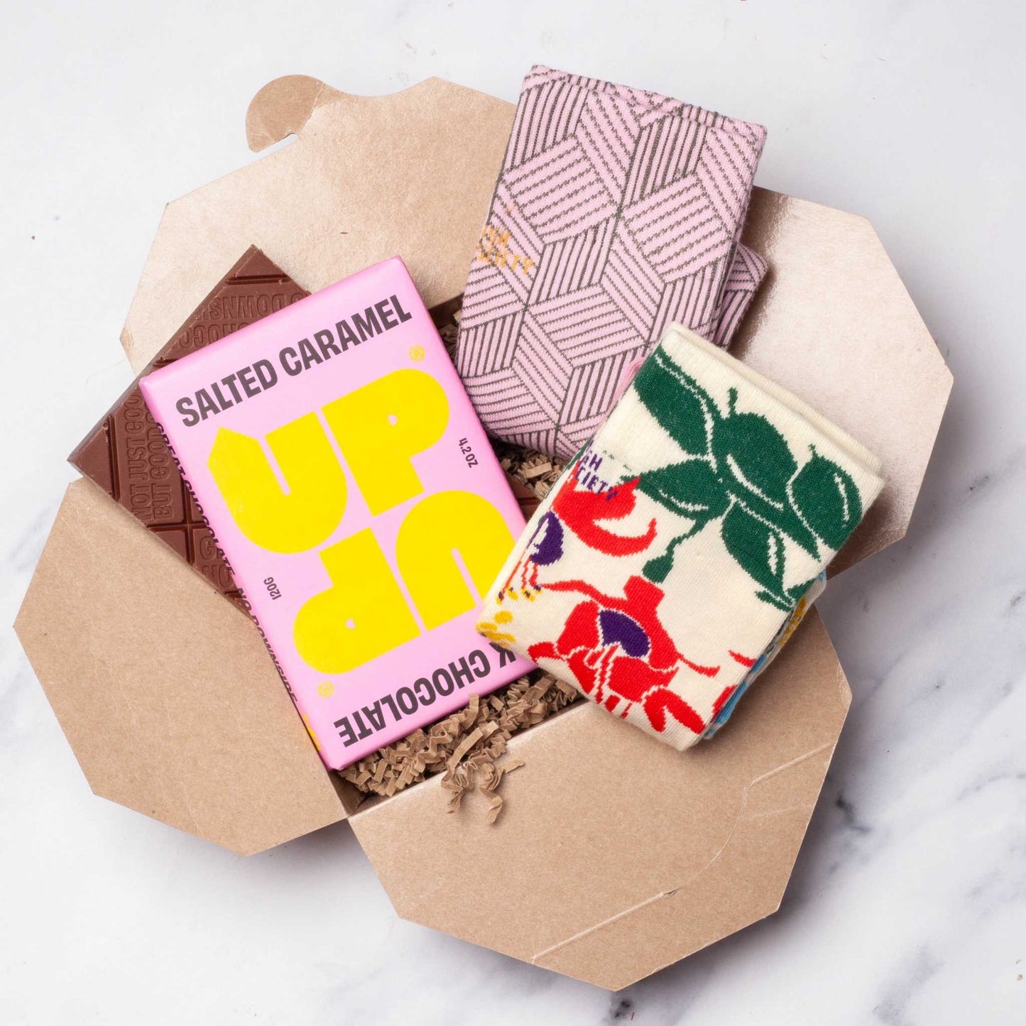 Faerly Gift Box Put Your Feet Up - Socks & Chocolate Gift Box