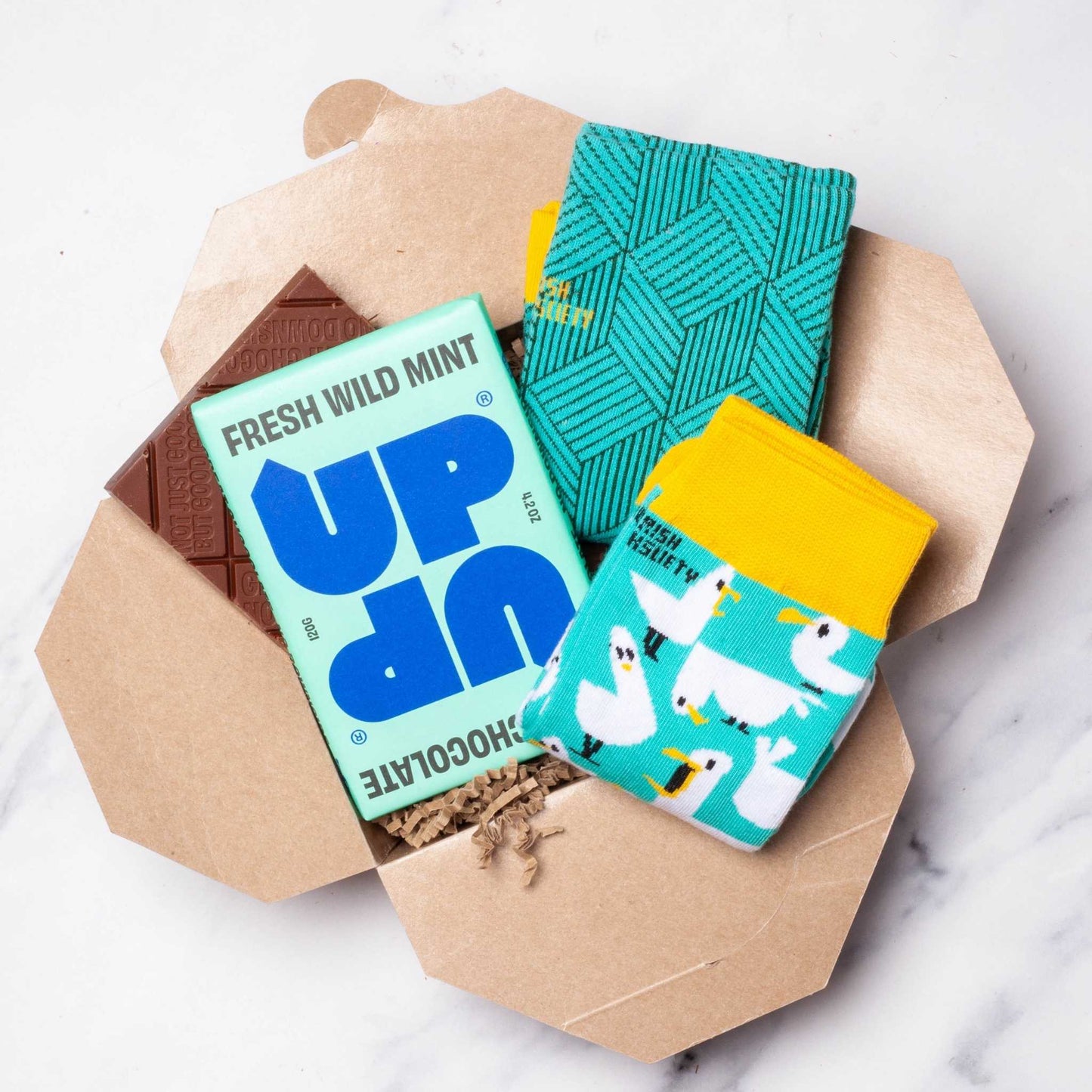 Faerly Gift Box Put Your Feet Up - Socks & Chocolate Gift Box