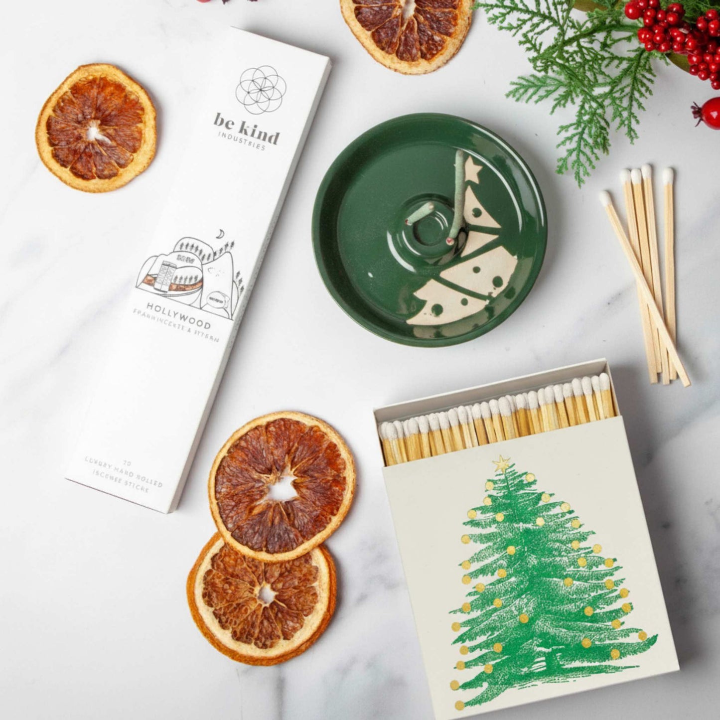 Faerly Gift Box The Scent of Christmas Gift Box - Festive Incense & Home Fragrance Gift Box – Be Kind Incense, Ceramic Incense Holder & Luxury Matches