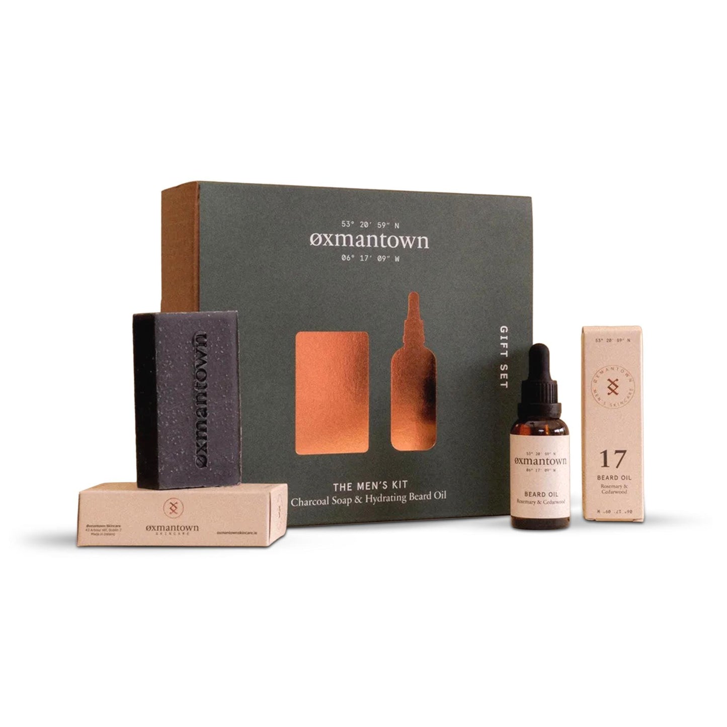 Oxmantown Gift Set The Men's Kit - Charcoal & Lemongrass Soap and Beard Oil Gift Set - Oxmantown Skincare