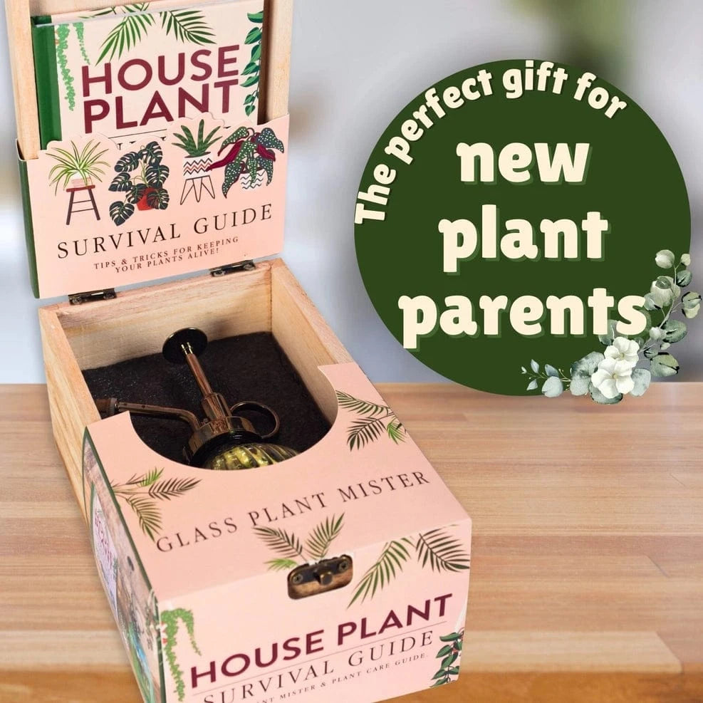 Boxer Gifts gift sets Houseplant Survival Set - Book & Glass Mister in Wooden Gift Box