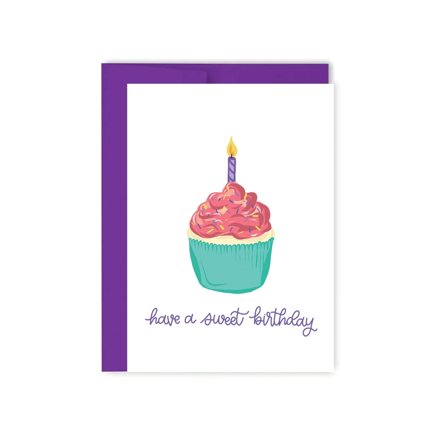 Hue Complete Me Greeting & Note Cards Sweet Cupcake Happy Birthday Card - Hue Complete Me