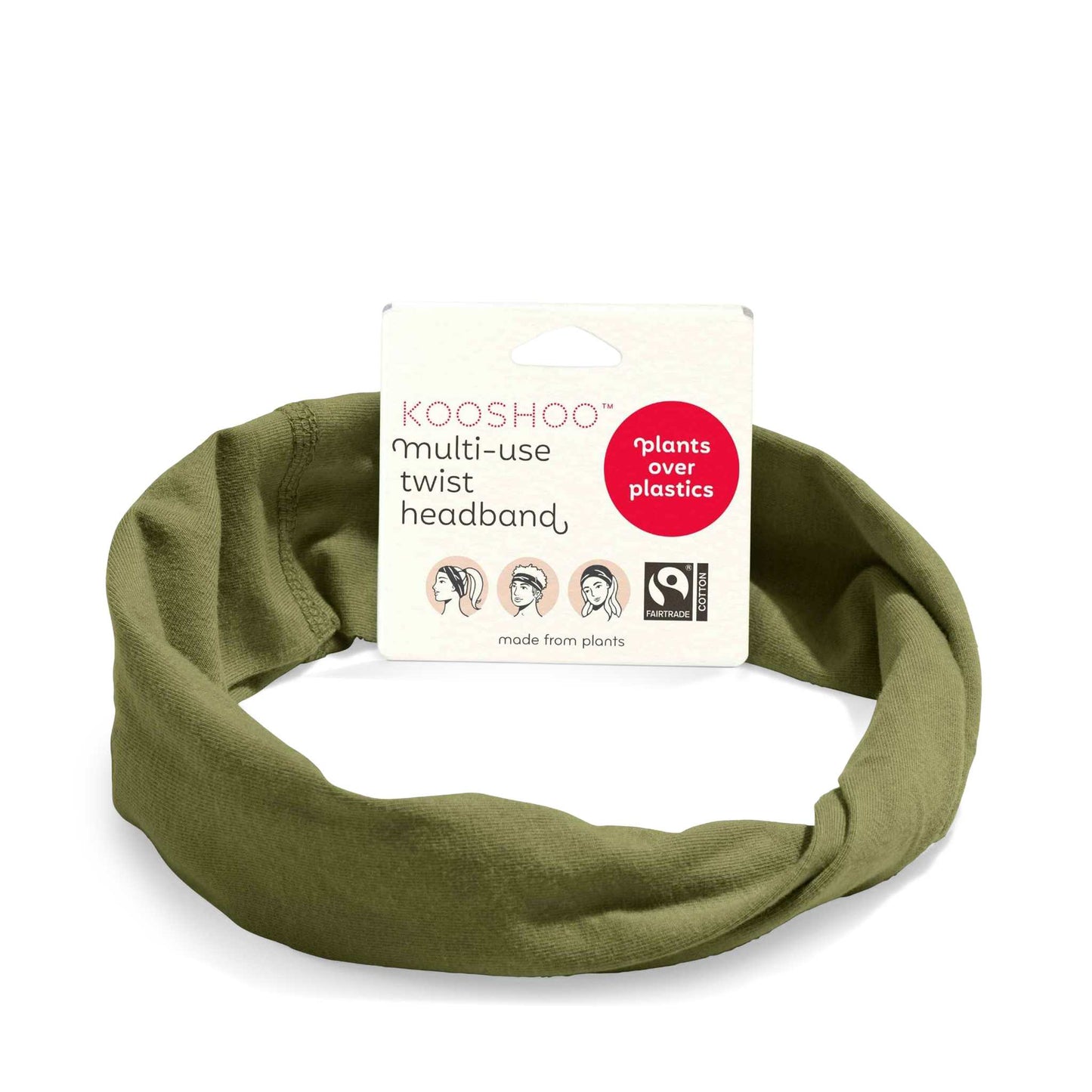Kooshoo Hair Accessories Olive Green Organic Cotton Twist Headbands - KOOSHOO