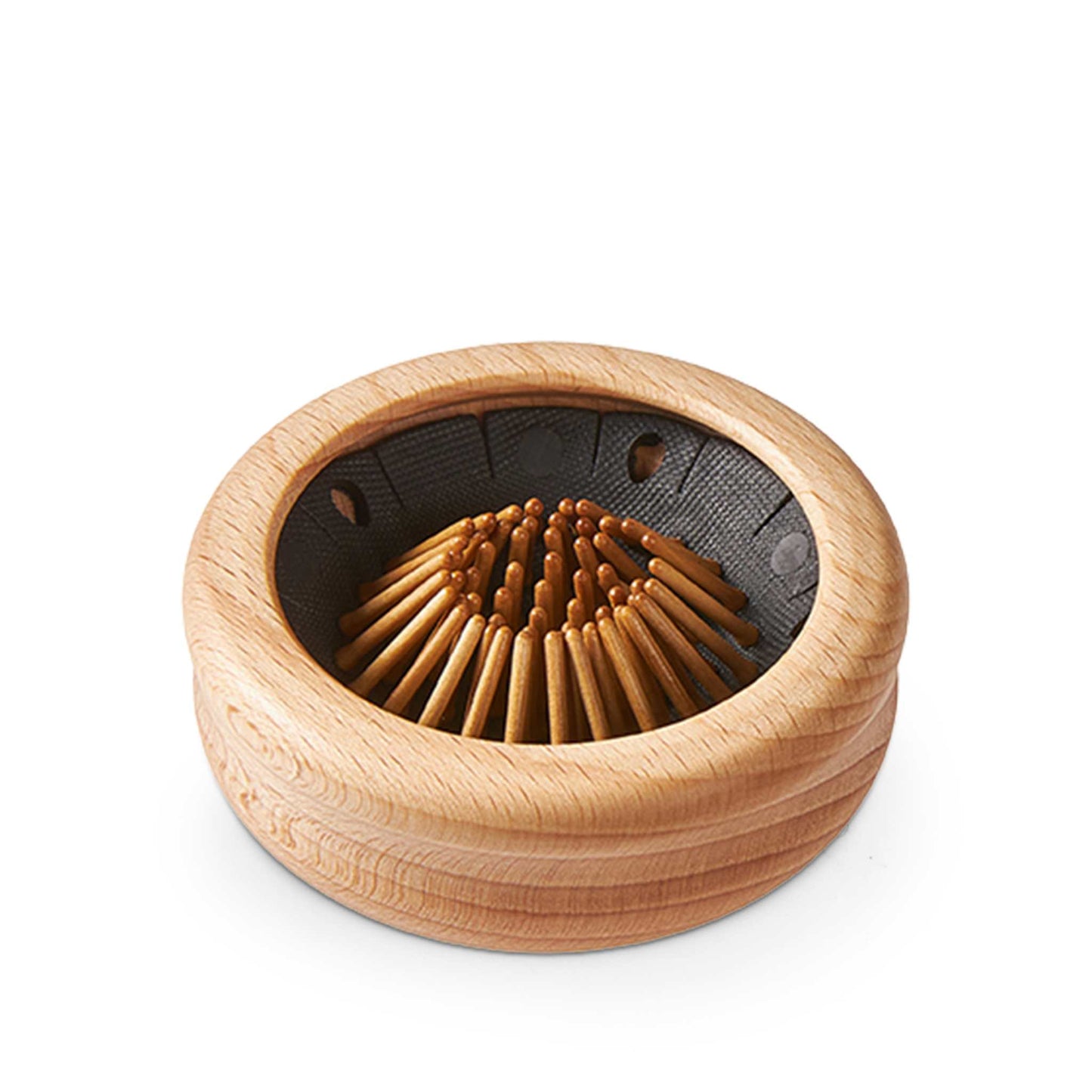 EcoLiving Hair Brush Wooden Travel Pop-Up Hairbrush  - Plastic-Free (FSC 100%) - Ecoliving