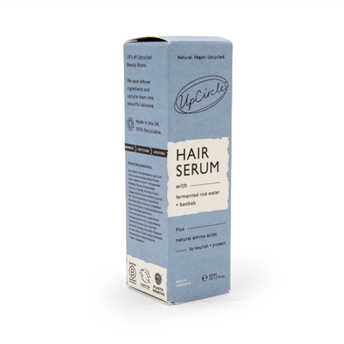 Upcircle Beauty Hair Care Natural Hair Serum - With Fermented Rice Water & Upcycled Baobab - 50 ml - UpCircle