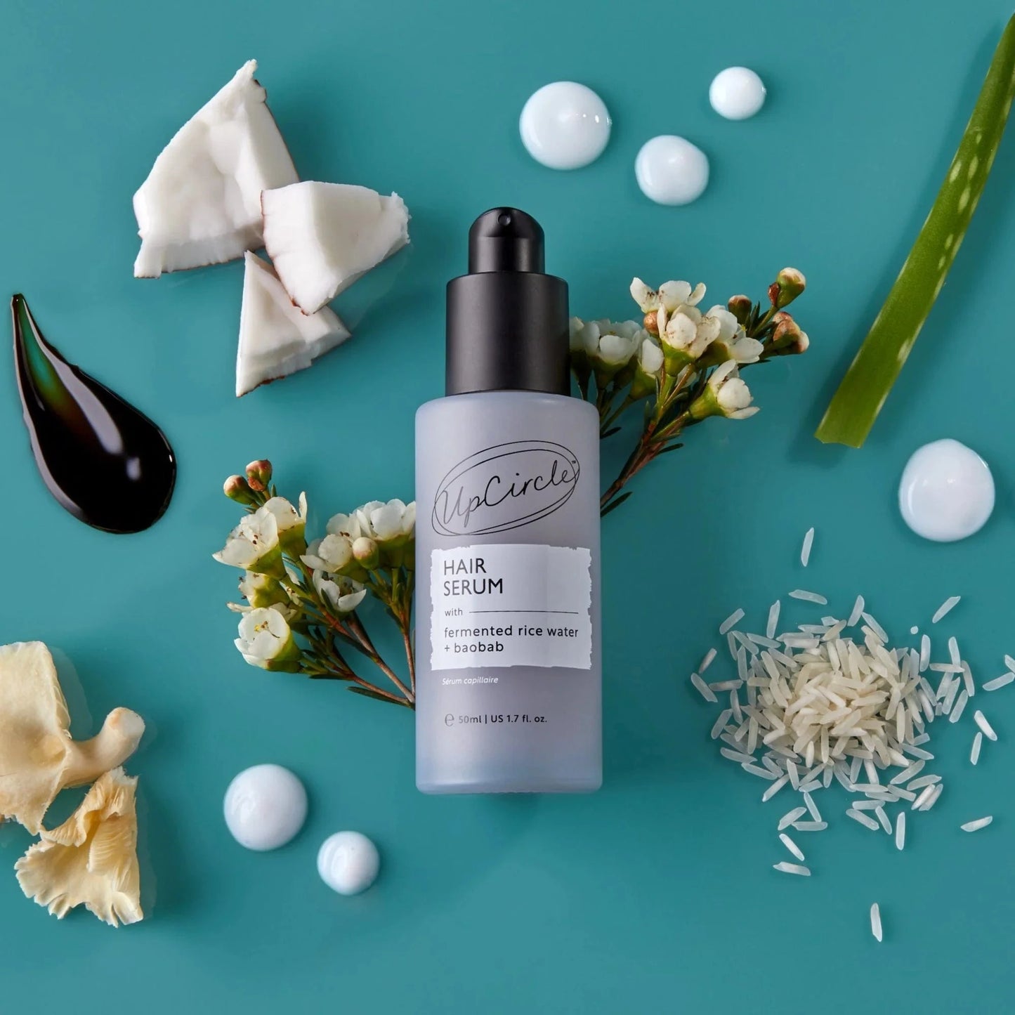 Upcircle Beauty Hair Care Natural Hair Serum - With Fermented Rice Water & Upcycled Baobab - 50 ml - UpCircle