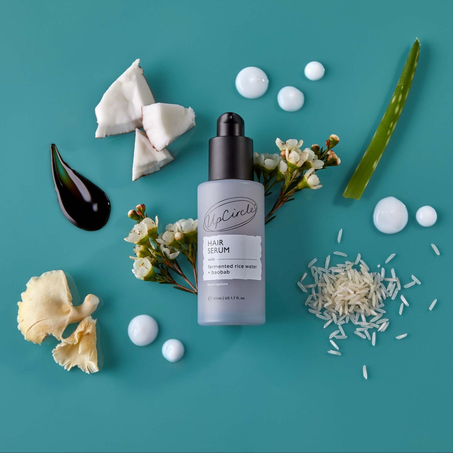 UpCircle Hair Care Natural Hair Serum - With Fermented Rice Water & Upcycled Baobab - 50 ml - UpCircle