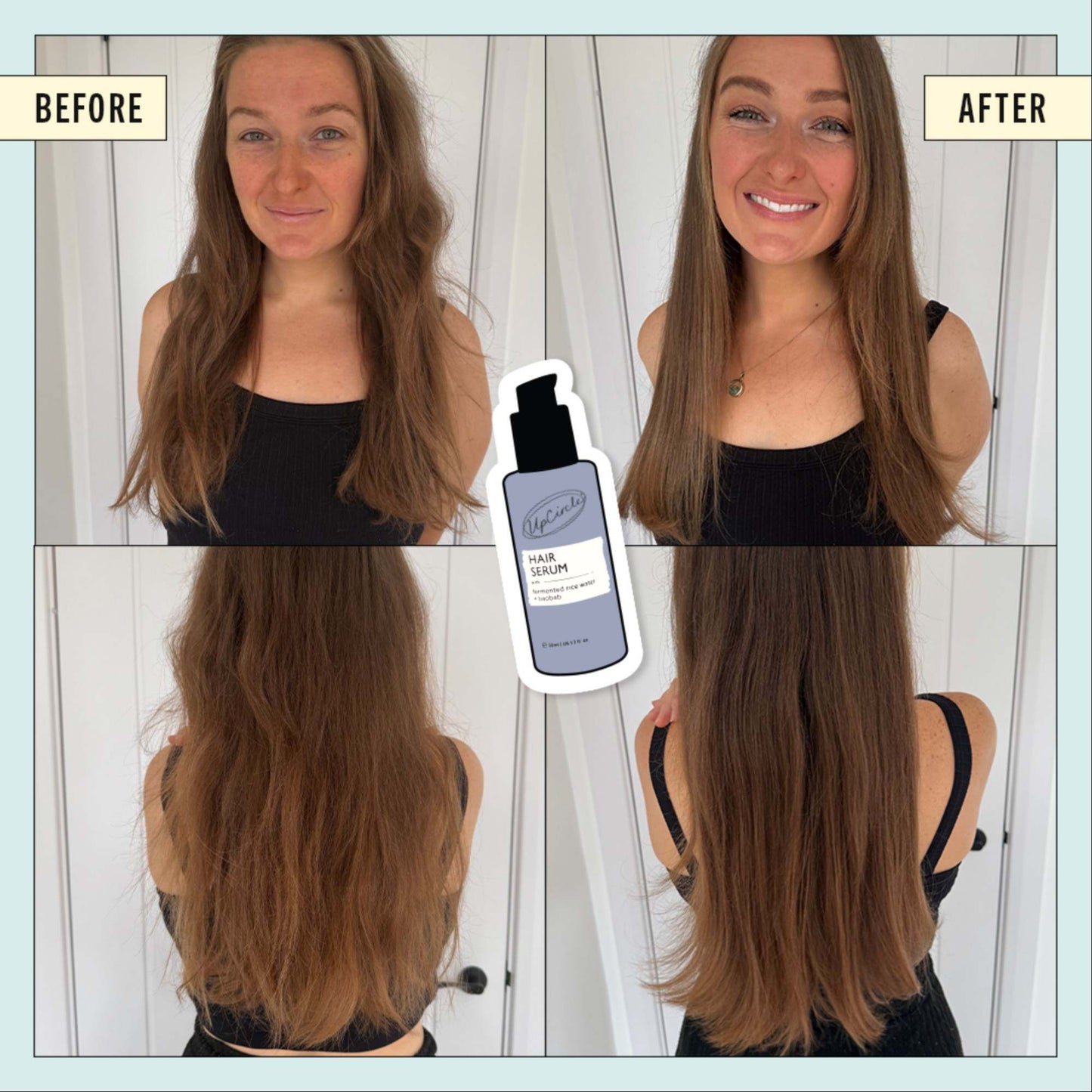 UpCircle Hair Care Natural Hair Serum - With Fermented Rice Water & Upcycled Baobab - 50 ml - UpCircle