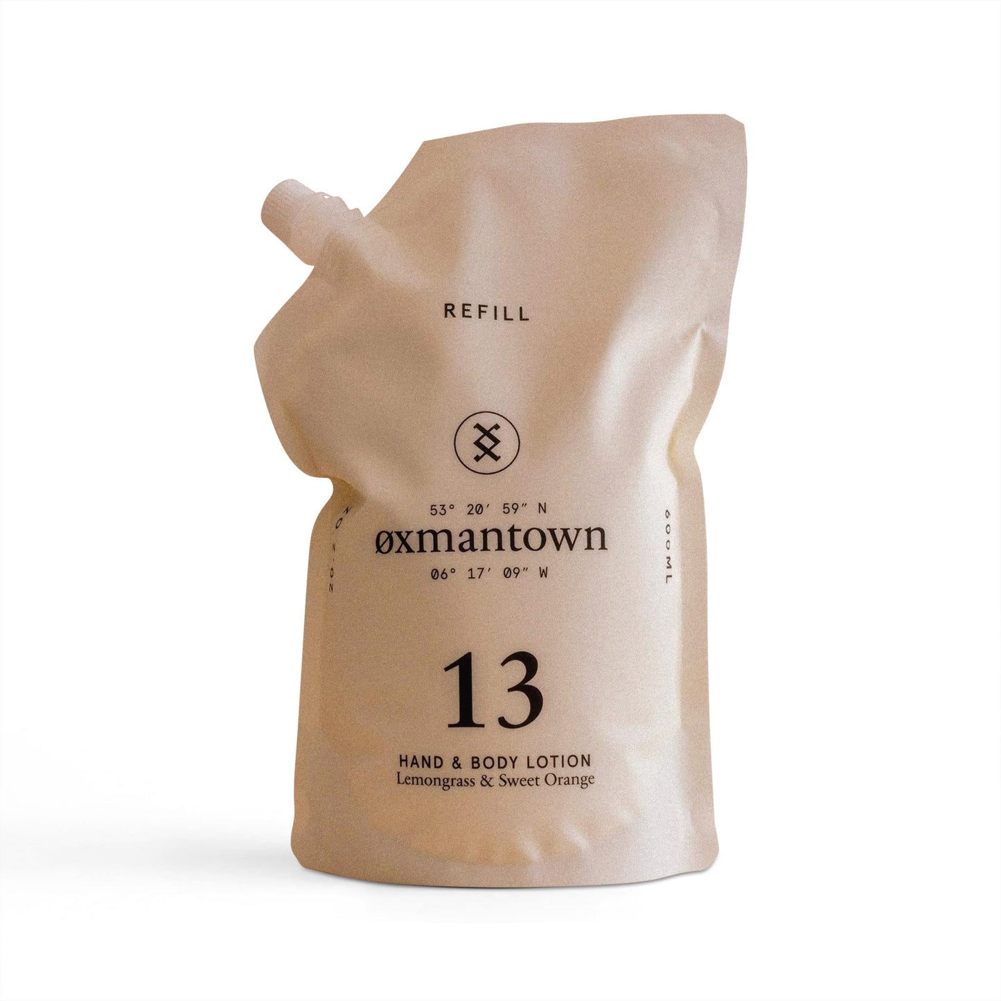 Oxmantown Hand & Body Lotion No.13 Hand & Body Lotion Refill - Lemongrass & Sweet Orange - 600ml - Oxmantown Skincare