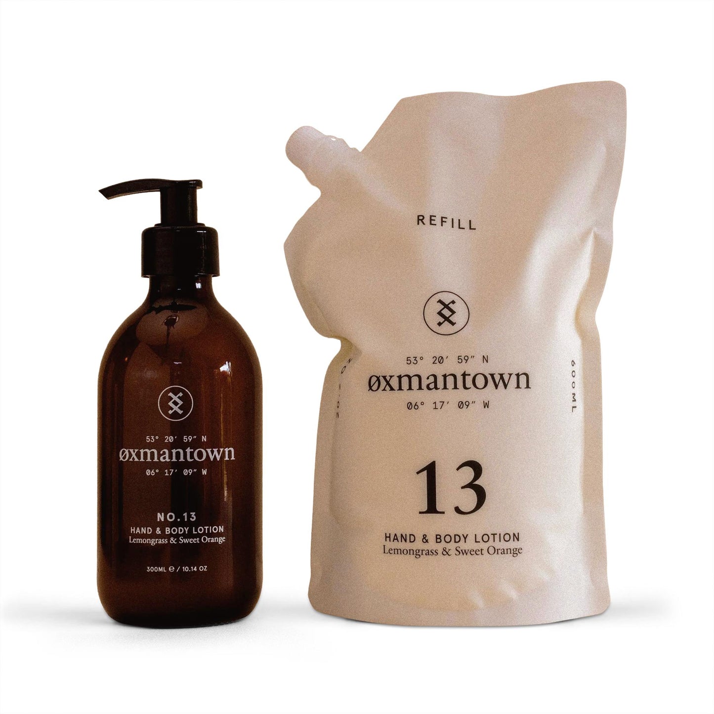 Oxmantown Hand & Body Lotion No.13 Hand & Body Lotion Refill - Lemongrass & Sweet Orange - 600ml - Oxmantown Skincare