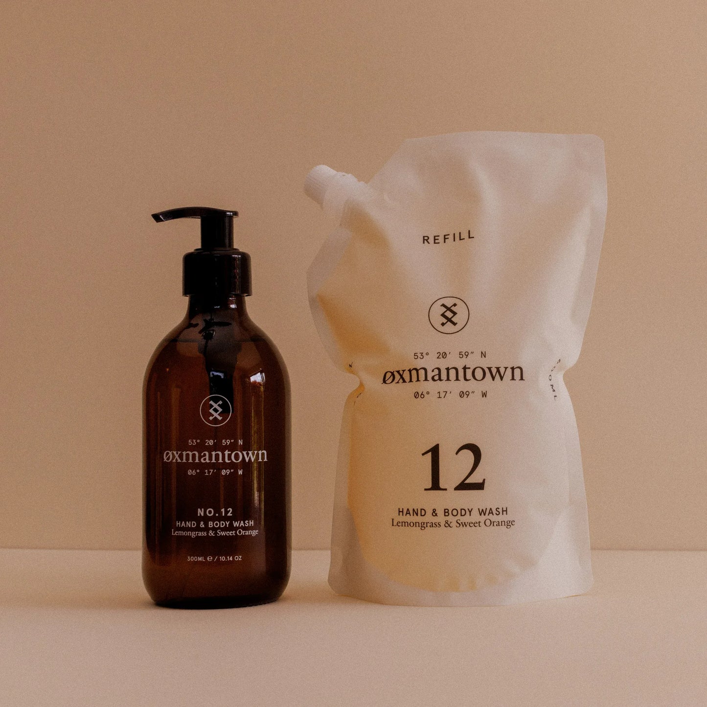 Oxmantown Hand & Body Wash No.12 Hand & Body Wash Refill - Lemongrass & Sweet Orange - 600ml - Oxmantown Skincare
