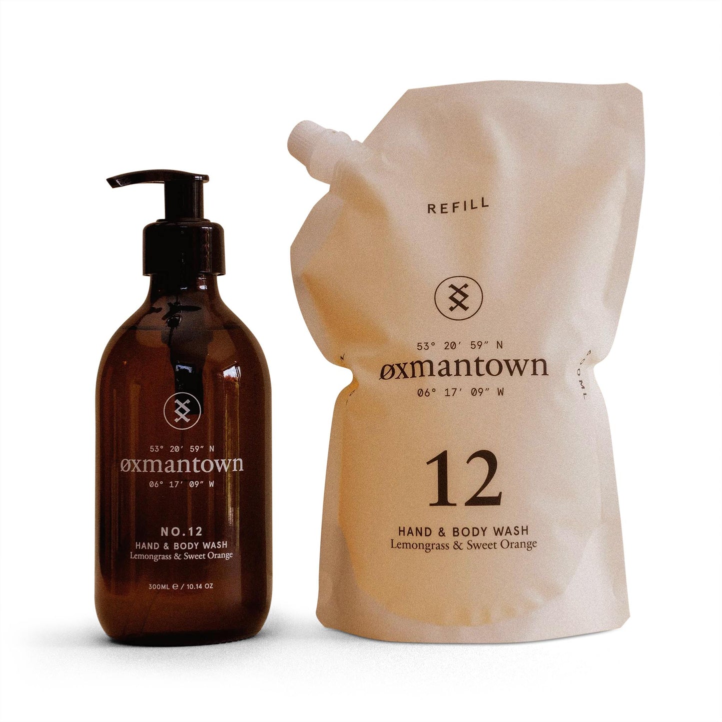 Oxmantown Hand & Body Wash No.12 Hand & Body Wash Refill - Lemongrass & Sweet Orange - 600ml - Oxmantown Skincare