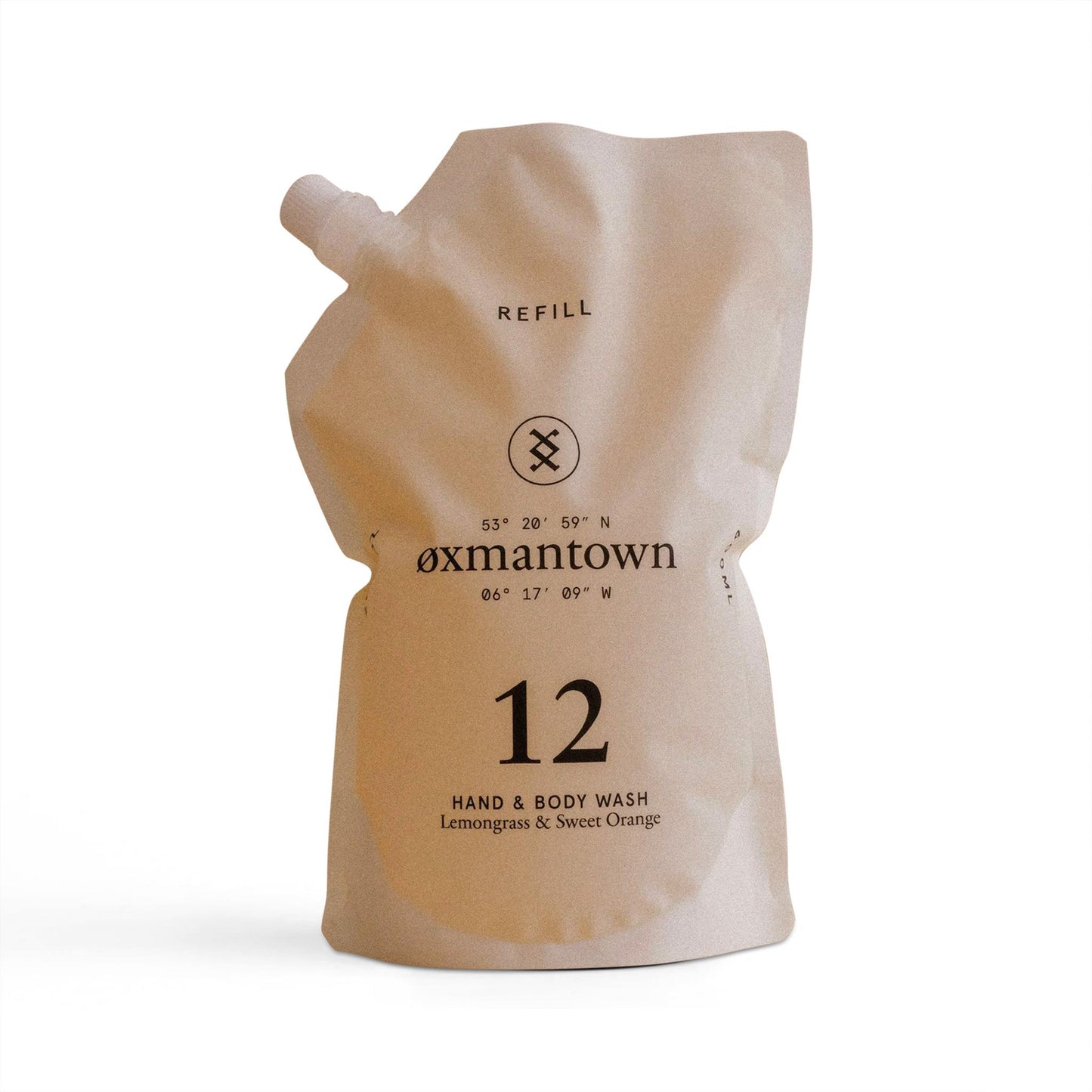 Oxmantown Hand & Body Wash No.12 Hand & Body Wash Refill - Lemongrass & Sweet Orange - 600ml - Oxmantown Skincare