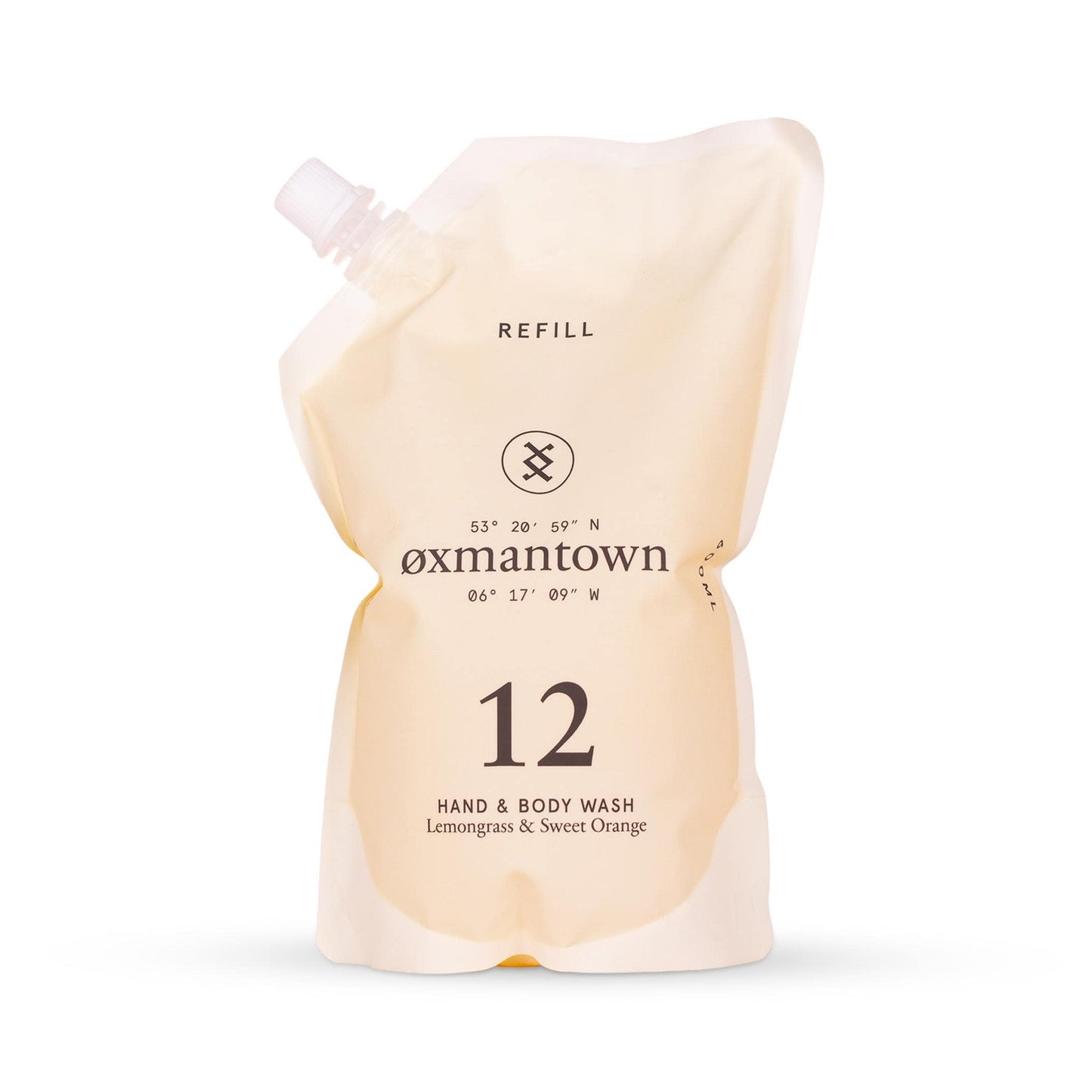 Oxmantown Hand & Body Wash No.12 Hand & Body Wash Refill - Lemongrass & Sweet Orange - 600ml - Oxmantown Skincare