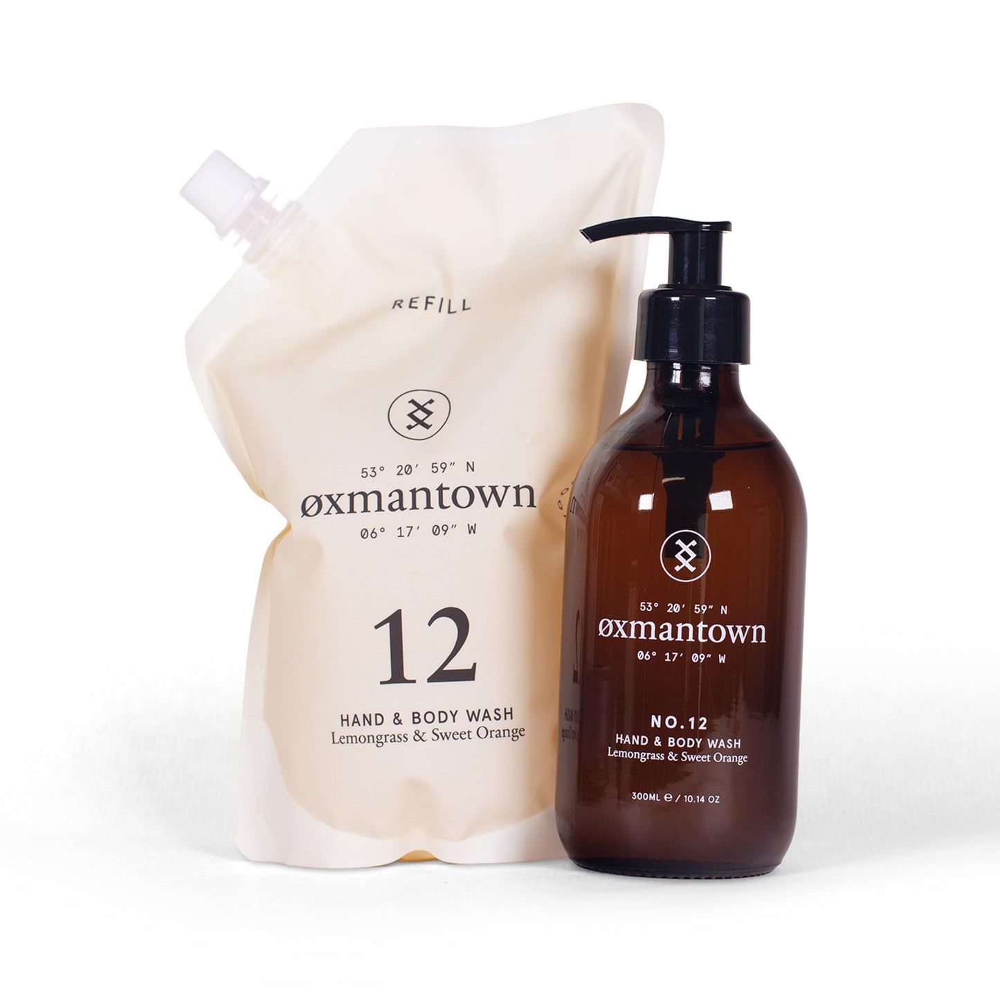 Oxmantown Hand & Body Wash No.12 Hand & Body Wash Refill - Lemongrass & Sweet Orange - 600ml - Oxmantown Skincare