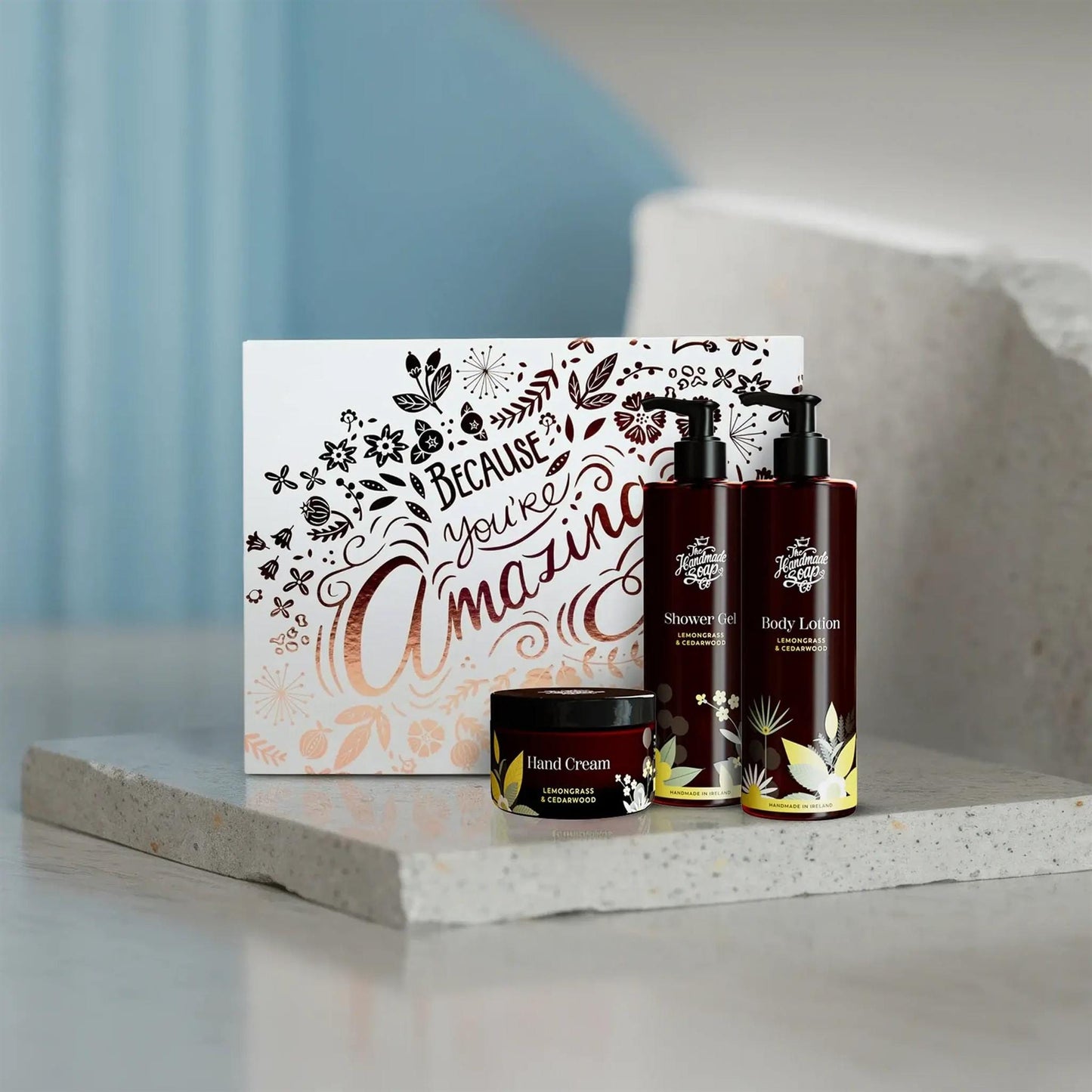 The Handmade Soap Company Hand Cream Because You're Amazing Body Care Gift Set - Lemongrass & Cedarwood - The Handmade Soap Company