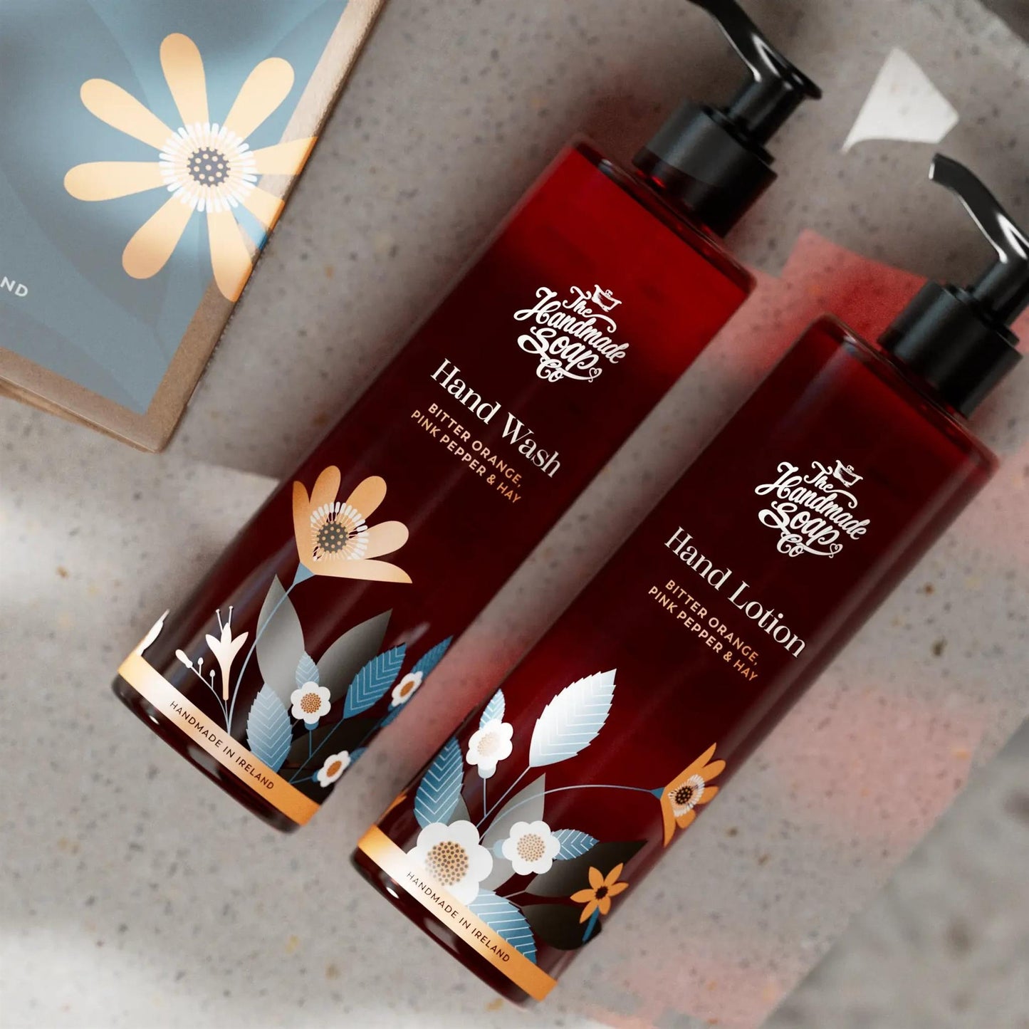 The Handmade Soap Company Hand Cream Hand Wash & Lotion Set - Bitter Orange, Pink Pepper & Hay, 2 x 250ml - The Handmade Soap Company