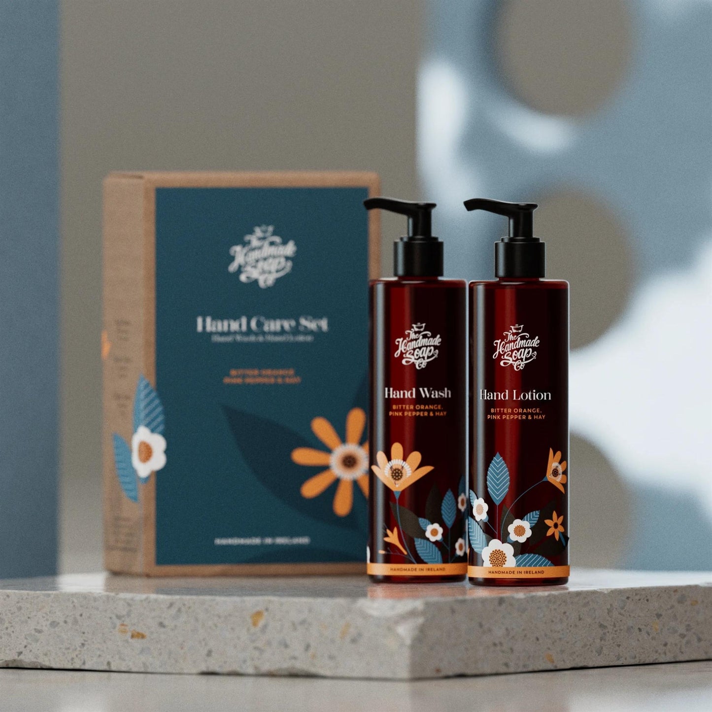 The Handmade Soap Company Hand Cream Hand Wash & Lotion Set - Bitter Orange, Pink Pepper & Hay, 2 x 250ml - The Handmade Soap Company