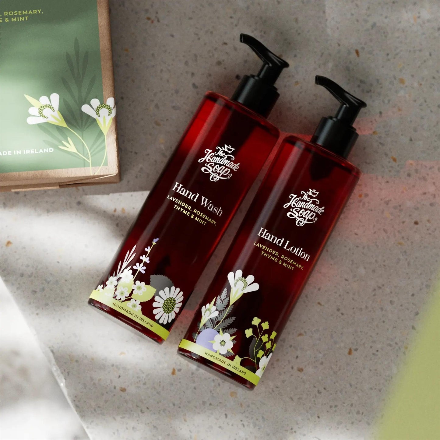 The Handmade Soap Company Hand Cream Hand Wash & Lotion Set - Lavender, Rosemary, Thyme & Mint, 2 x 250ml - The Handmade Soap Company