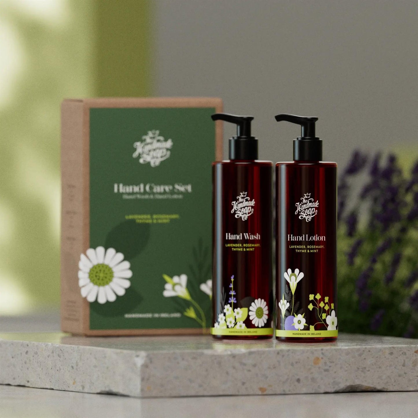 The Handmade Soap Company Hand Cream Hand Wash & Lotion Set - Lavender, Rosemary, Thyme & Mint, 2 x 250ml - The Handmade Soap Company