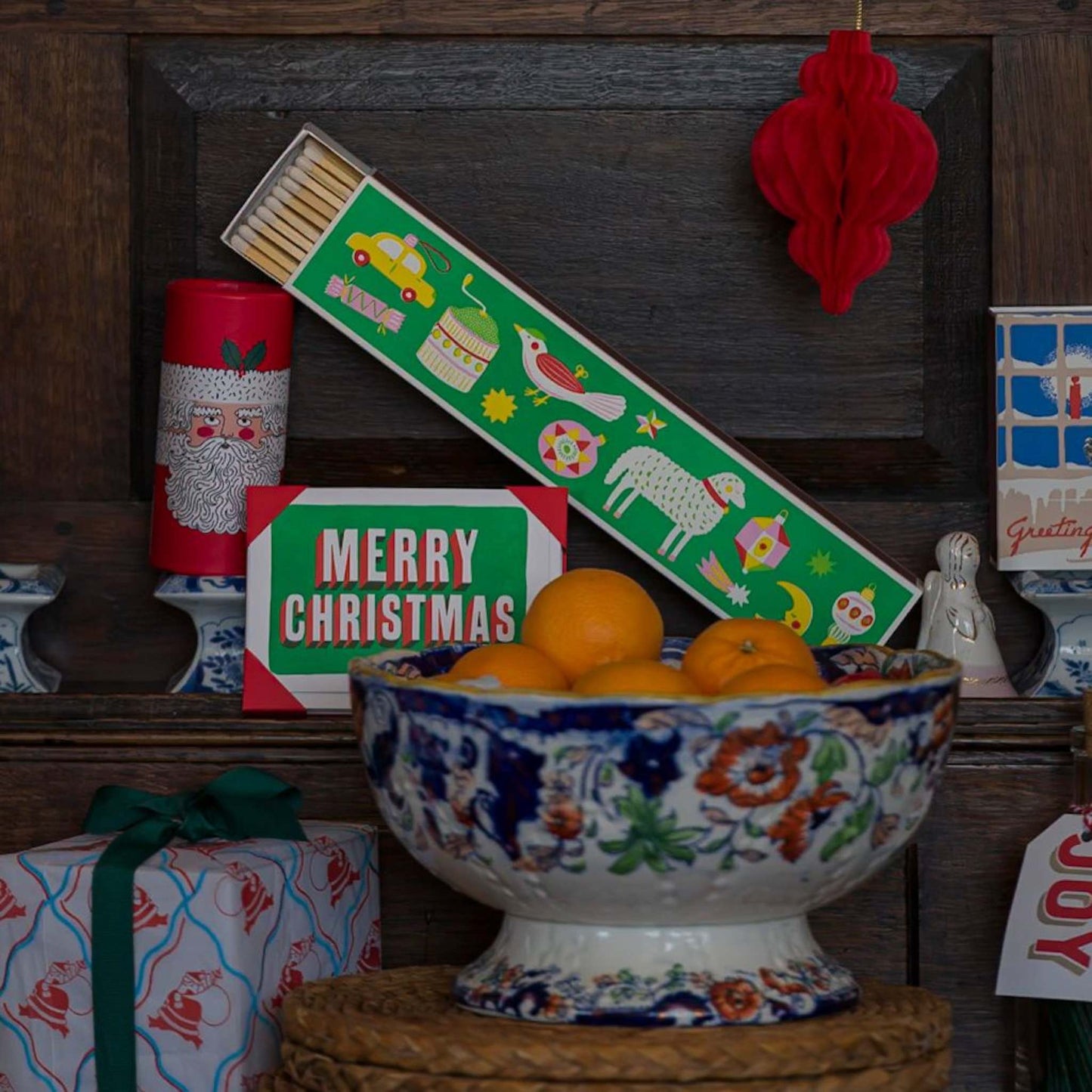 Archivist Home Fragrance Accessories Archivist - Large Cylinder Safety Matches - Father Christmas - 80 Luxury Matches - 100mm