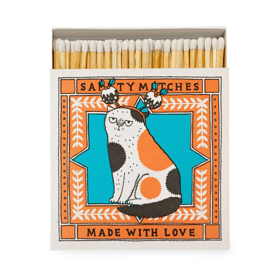 Archivist Home Fragrance Accessories Archivist - Square Safety Matches - Cat - 100 Luxury Matches - 50mm
