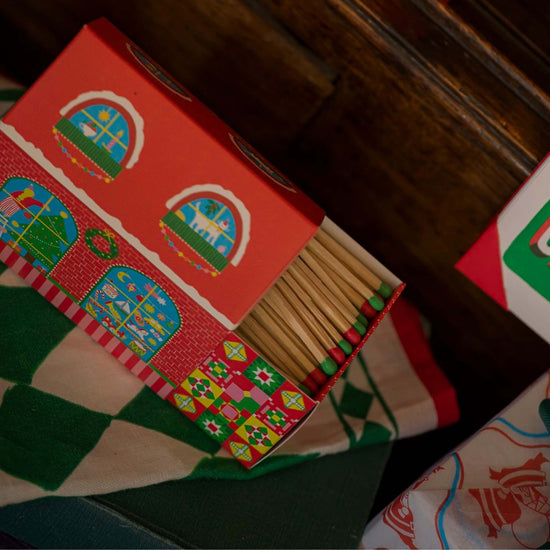 Archivist Home Fragrance Accessories Archivist - Square Safety Matches - Christmas House - 75 Luxury Matches - 50mm