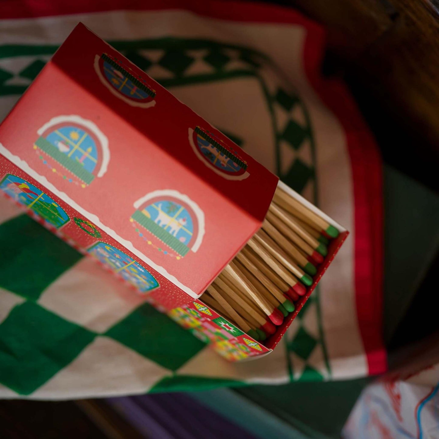 Archivist Home Fragrance Accessories Archivist - Square Safety Matches - Christmas House - 75 Luxury Matches - 50mm