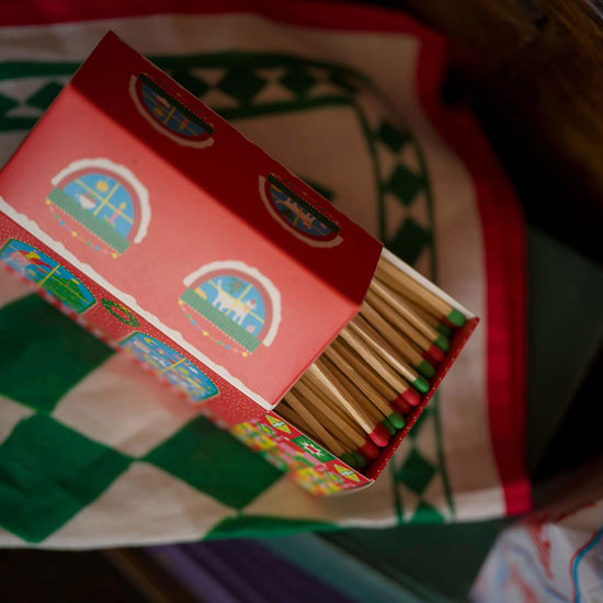 Archivist Home Fragrance Accessories Archivist - Square Safety Matches - Christmas House - 75 Luxury Matches - 50mm