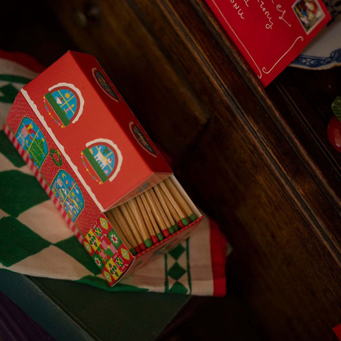Archivist Home Fragrance Accessories Archivist - Square Safety Matches - Christmas House - 75 Luxury Matches - 50mm