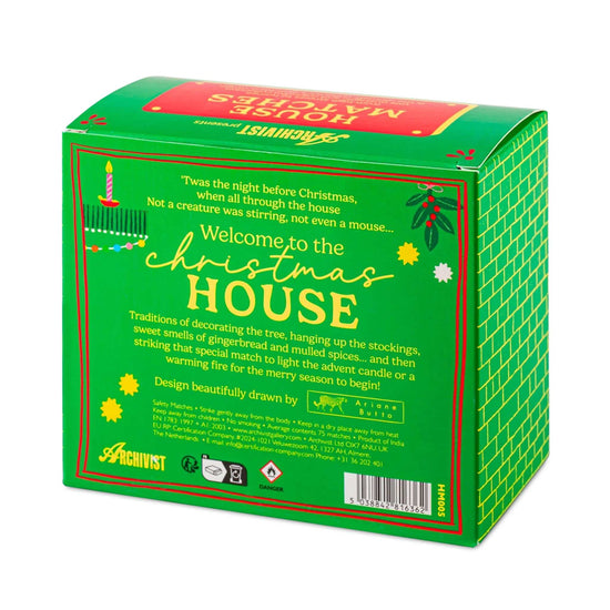 Archivist Home Fragrance Accessories Archivist - Square Safety Matches - Christmas House - 75 Luxury Matches - 50mm