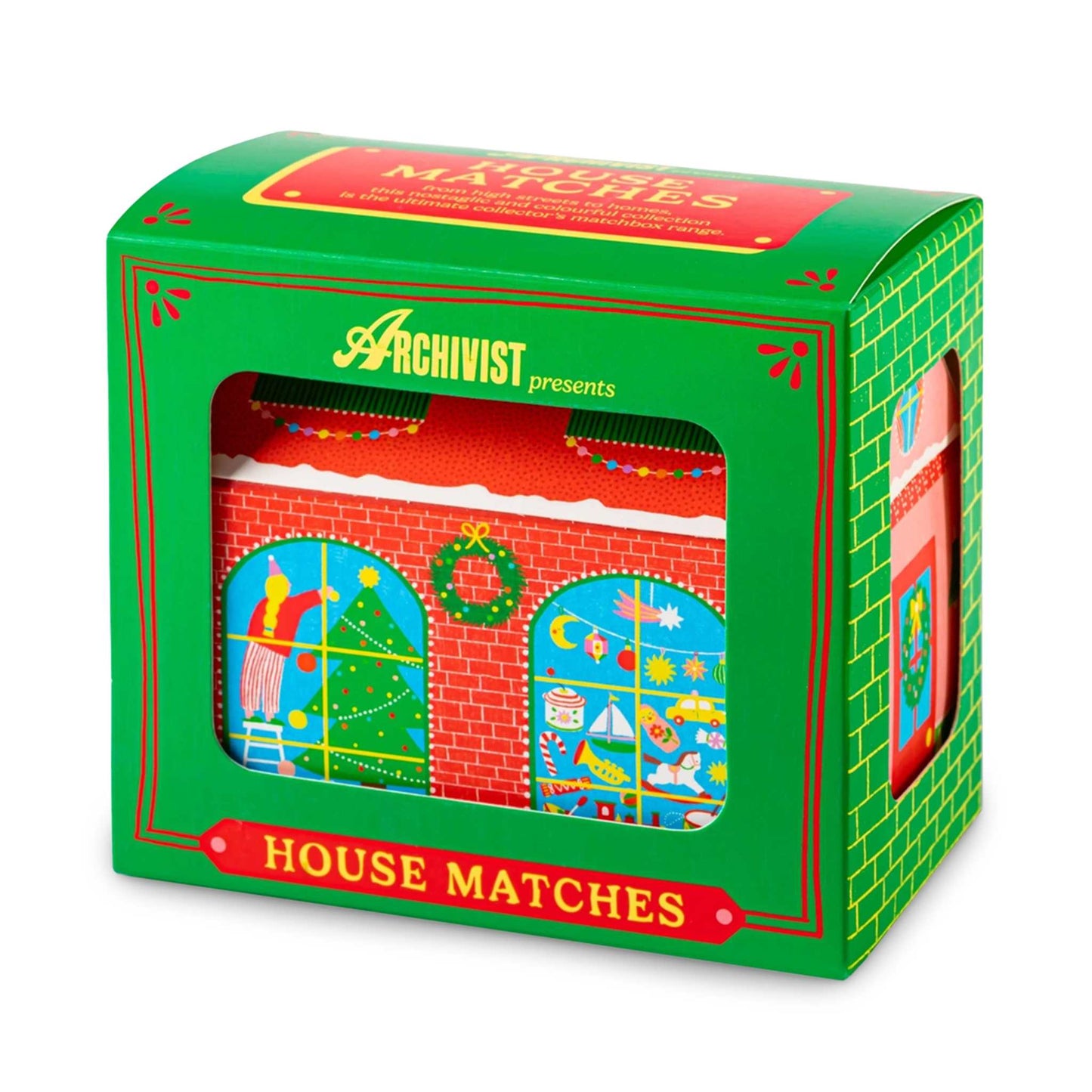 Archivist Home Fragrance Accessories Archivist - Square Safety Matches - Christmas House - 75 Luxury Matches - 50mm