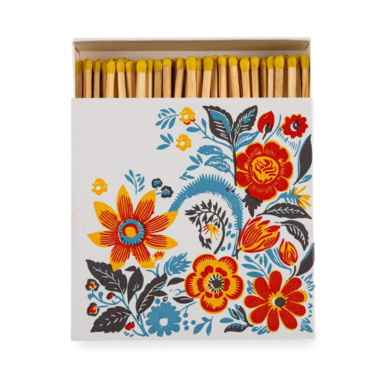 Archivist Home Fragrance Accessories Archivist - Square Safety Matches - Flowers By Real, Fun, Wow! - 100 Luxury Matches - 50mm