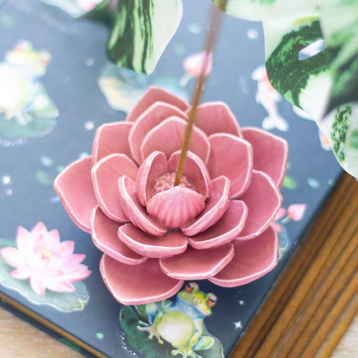 Something Different Wholesale Home Fragrance Accessories Pink Water Lily Incense Holder