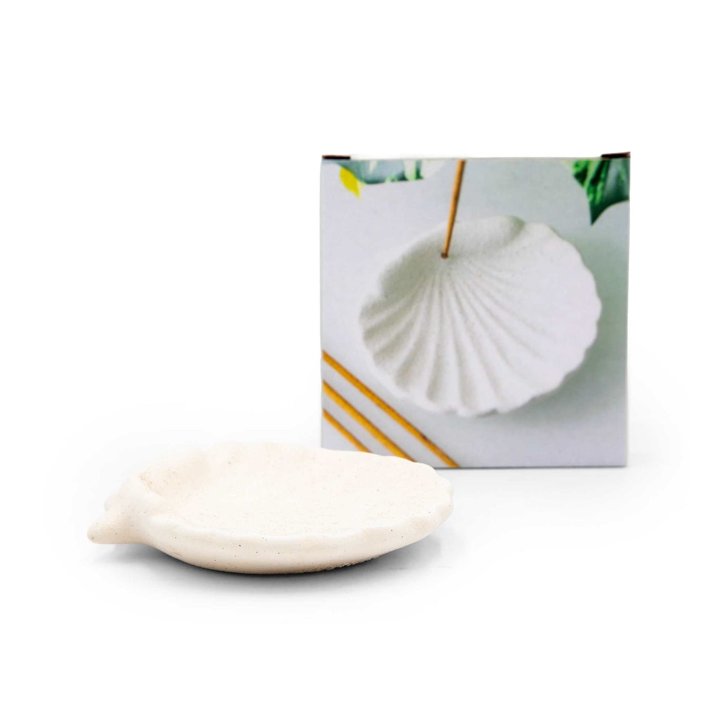 Something Different Home Fragrance Accessories Scallop Shell Ceramic Incense Holder – Minimal & Heat-Resistant – 10.5cm