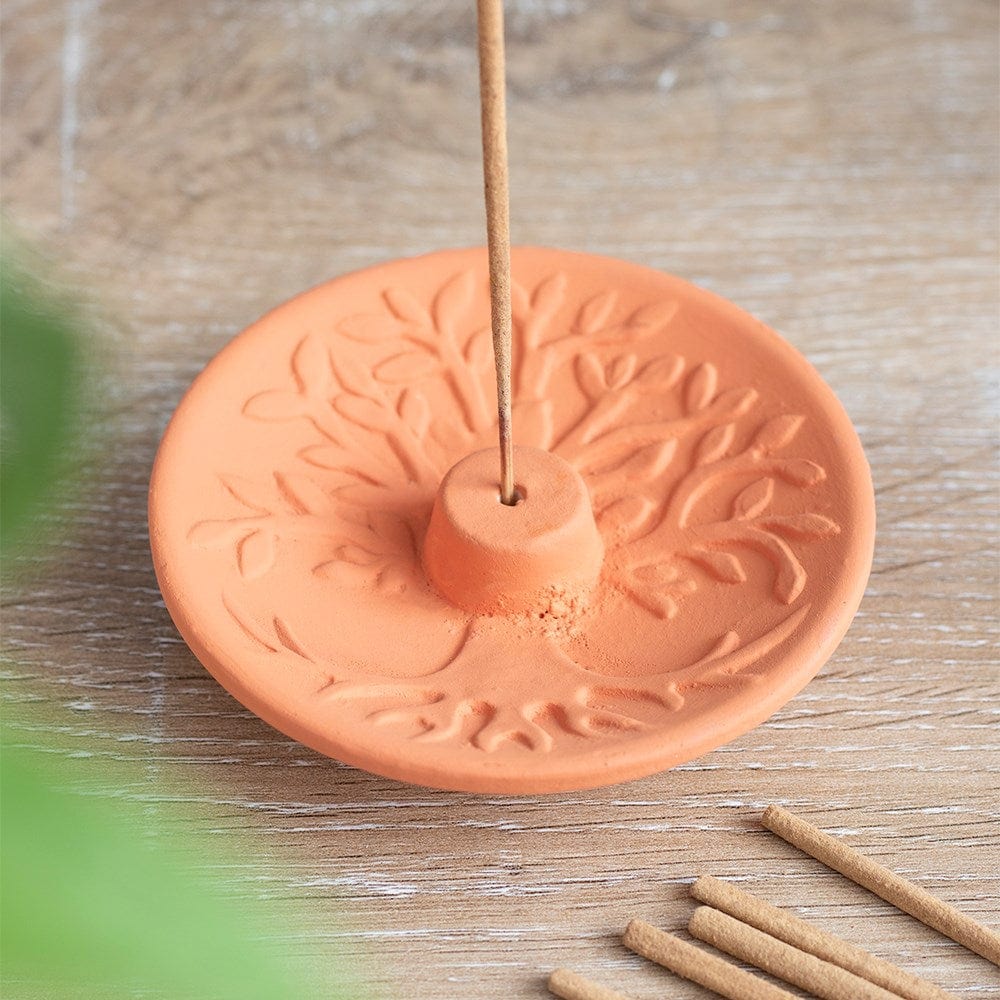 Something Different Wholesale Home Fragrance Accessories Tree of Life Terracotta Incense Holder – Natural & Heat-Resistant – 10cm